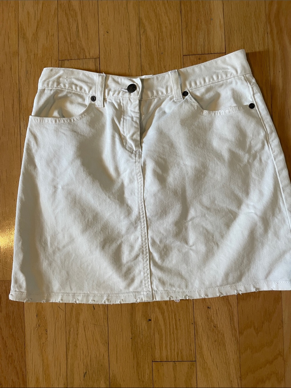 J. Crew vintage White Denim Mini Skirt size 0